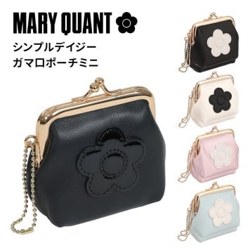 【公式】【シンプルデイジーマーク2ガマ口ポーチミニ】マリークワント MARY QUANT マリークヮント マリクワ ポーチ ミニポーチ デイジー ブラック アイボリー  パールピンク ライトブルー おしゃれ 女性 10代 20代 30代 プレゼント
