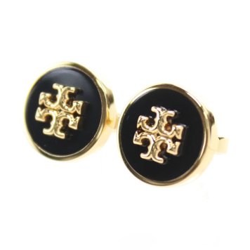 トリーバーチ TORY BURCH ピアス キラ エナメル サークルスタッズ 90547 720 TORY GOLD-BLACK ゴールド ブラック