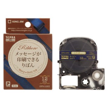 キングジム 【メール便での発送商品】 テプラPROテープりぼんネイビー/金 SFR12NZ 4971660768776