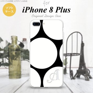 【iPhone8Plus】【スマホケース/スマホカバー】【アイフォン8プラス】iPhone8Plus スマホケース ケース アイフォン8プラス イニシャル 水玉B 黒×白 nk-ip8p-tp1113ini【メール便送料無料】