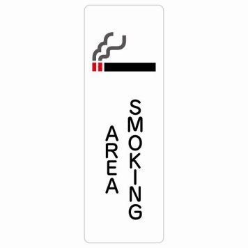 Smoking Area サインステッカー シール 英語表記 長方形 縦書き 防水 屋内 屋外 ピクトサイン 表示 案内 場所 看板 目印 施設 喫煙所 喫煙場所　おしゃれ シンプル