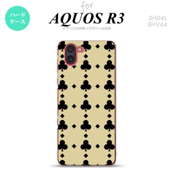 SH-04L SHV44 R3 AQUOS R3 スマホケース カバー トランプ クラブ ベージュ 黒 nk-r3-533