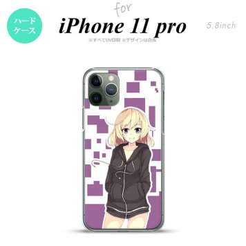 iPhone11Pro iPhone11 Pro スマホケース ハードケース 女の子 A 紫 メンズ レディース nk-i11p-1324