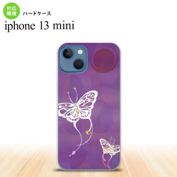 iPhone13mini iPhone13 mini ケース ハードケース 蝶 和柄 紫  nk-i13m-1553