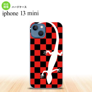 iPhone13mini iPhone13 mini ケース ハードケース トカゲ 市松 赤  nk-i13m-864