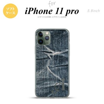 iPhone11Pro iPhone11 Pro スマホケース ソフトケース ピクチャ ジーンズ 青 +アルファベット メンズ レディース nk-i11p-tp731i