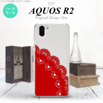 AQUOS R2 アクオス アール2 SH-03K SHV42 専用 スマホケース カバー ハードケース レース(A) 赤 nk-r2-723[スマホ,スマホケース,スマホカバー,ケース,カバー,ジャケット]