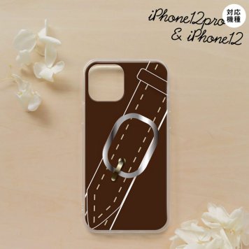 iPhone12/iPhone12pro iPhone12 / iPhone12pro スマホケース ソフトケース ベルト 茶 メンズ レディース nk-i12-tp327