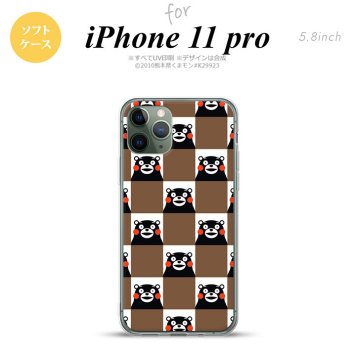 iPhone11Pro iPhone11 Pro スマホケース ソフトケース くまモン スクエア 茶 メンズ レディース nk-i11p-tpkm20