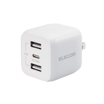 エレコム USB Type-C 充電器 PD対応 合計出力32W Type C×1 USB A×2 折りたたみプラグ 小型 軽量 ホワイト MPA-ACCP4032WH