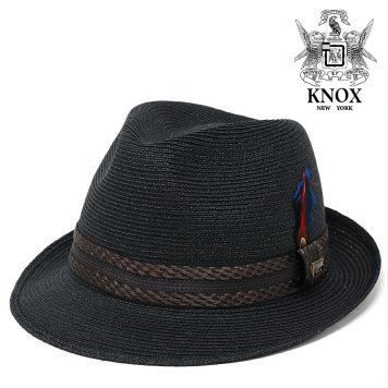 knox ハット 夏 メンズ ヘンプ 麻 帽子 中折れハット ストローハット 夏の帽子 高級 紳士 黒 ブラック S M L LL ぼうし おしゃれ サマーハット 麦わらぼうし 30代 50代 オシャレ ユニセックス 中折れ帽 父の日 ギフト