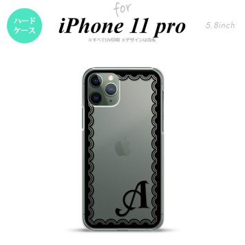 iPhone11Pro iPhone11 Pro スマホケース ハードケース レース 黒 +アルファベット メンズ レディース nk-i11p-362i