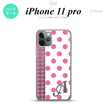 iPhone11Pro iPhone11 Pro スマホケース ハードケース ドット 千鳥 ピンク +アルファベット メンズ レディース nk-i11p-1511i