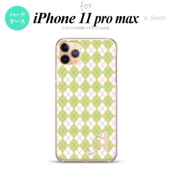 iPhone11ProMax iPhone11pro max スマホケース ハードケース アーガイル 緑 グレー +アルファベット メンズ レディース nk-i11pm-1407i