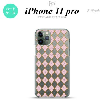 iPhone11Pro iPhone11 Pro スマホケース ハードケース アーガイル クリア ピンク メンズ レディース nk-i11p-1412