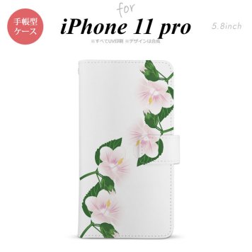 iPhone11Pro iPhone11 Pro 手帳型スマホケース カバー ハイビスカス 白  nk-004s-i11p-dr083