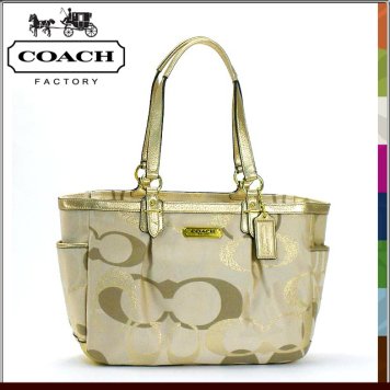 コーチ COACH トートバッグ F19664 BIGGD トート ギャラリー オプティック メタリック シグネチャー ショルダーバッグ バッグ COACHアウトレット 【新品・未使用】