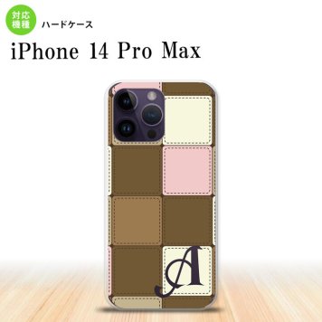 iPhone14 ProMax iPhone14 Pro Max スマホケース 背面ケース ハードケース パッチワーク ミックスD 茶 +アルファベット 2022年 9月発売 nk-i14pm-1674i