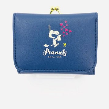 ピーナッツ スヌーピー ハートシリーズ コンパクト財布 ネイビー グッズ  (MCOR)