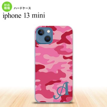 iPhone13mini iPhone13 mini ケース ハードケース ウッドランド 迷彩 C ピンク +アルファベット  nk-i13m-1149i