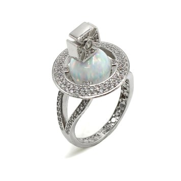 ヴィヴィアンウエストウッド Vivienne Westwood リング 指輪 オーブ アクセサリー シルバー925 6404017K-01P475 EABHA RING メンズ レディース ユニセックス プラチナ+ブルーグレー S