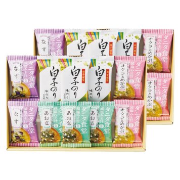 タニタ食堂監修減塩みそ汁･白子のり詰合せ  ／お吸い物 和風惣菜 惣菜・レトルト 食品 お中元 御中元 ギフト 暑中 残暑 お盆 初盆 新盆 お供 御供 ギフト 2026 送料無料 ギフト プレゼント プチギフト 内祝い 快気祝い 出産祝い 結婚祝い 引出物 新築祝い お返し