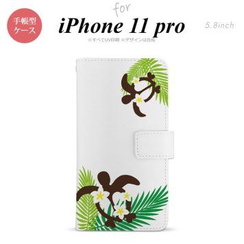 iPhone11Pro iPhone11 Pro 手帳型スマホケース カバー ホヌ 大 緑  nk-004s-i11p-dr1471