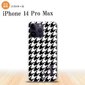 iPhone14 ProMax iPhone14 Pro Max スマホケース 背面ケースソフトケース 千鳥 格子 大 黒 白 +アルファベット 2022年 9月発売 nk-i14pm-tp928i