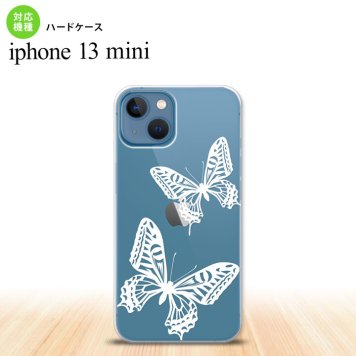 iPhone13mini iPhone13 mini ケース ハードケース 蝶 クリア 白  nk-i13m-858