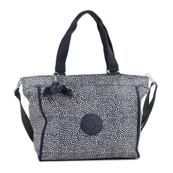 キプリング Kipling K16659 89H NEW SHOPPER L 2way 斜めがけショルダーバッグ トートバッグ DOT DOT DOT ネイビー＋ホワイトドット