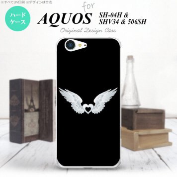 【SH04H】【スマホケース/スマホカバー】【アクオス ゼータ】SH04H スマホケース AQUOS ZETA SH04H カバー アクオス ゼータ 翼(ハート) 白×黒 nk-sh04h-474【メール便送料無料】