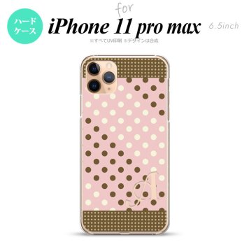 iPhone11ProMax iPhone11pro max スマホケース ハードケース ドット 水玉 C 薄ピンク 茶 +アルファベット メンズ レディース nk-i11pm-1642i