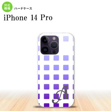 iPhone14 Pro iPhone14 Pro スマホケース 背面ケース ハードケース スクエア ドット 紫 +アルファベット 2022年 9月発売 nk-i14p-1362i