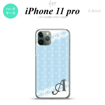 iPhone11Pro iPhone11 Pro スマホケース ハードケース ドット レース C 水色 +アルファベット メンズ レディース nk-i11p-1617i