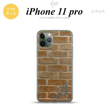iPhone11Pro iPhone11 Pro スマホケース ソフトケース ピクチャ レンガ 茶 +アルファベット メンズ レディース nk-i11p-tp732i