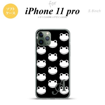 iPhone11Pro iPhone11 Pro スマホケース ソフトケース カエル かえる A 黒 白 +アルファベット メンズ レディース nk-i11p-tp168i