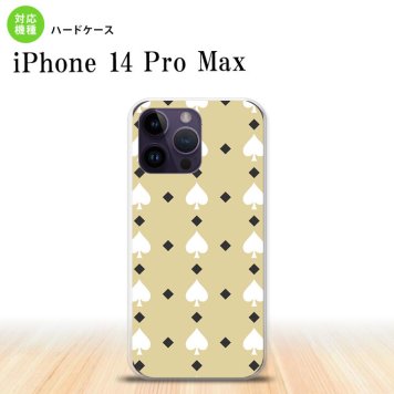 iPhone14 ProMax iPhone14 Pro Max スマホケース 背面ケース ハードケース トランプ スペード ベージュ 白 2022年 9月発売 nk-i14pm-541