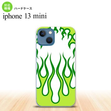 iPhone13mini iPhone13 mini ケース ハードケース ファイヤー 炎 白 緑  nk-i13m-1310