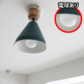 カラー＆ウッド 1灯 シーリングランプ 電球あり 001842[アルミ製 木製ソケット シーリングライト おしゃれ デザイン ダイニング リビング 玄関 トイレ 階段 エントランス 人気 シーリング照明 COLOR＆WOOD CEILING LAMP 1BULB]