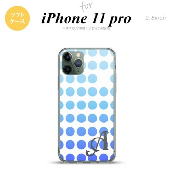 iPhone11Pro iPhone11 Pro スマホケース ソフトケース 水玉 青 +アルファベット メンズ レディース nk-i11p-tp1376i