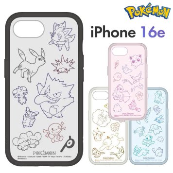 ポケモン iPhone16e ケース クリア 半透明 ポケットモンスター キャラクター グッズ スマホ カバー エアクッション ハイブリッド 耐衝撃 iPhone 2025 6.1inch １眼 アイホン アイフォン マットクリア POKE-978