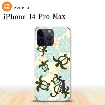 iPhone14 ProMax iPhone14 Pro Max スマホケース 背面ケースソフトケース ホヌ 小 黄 +アルファベット 2022年 9月発売 nk-i14pm-tp1467i