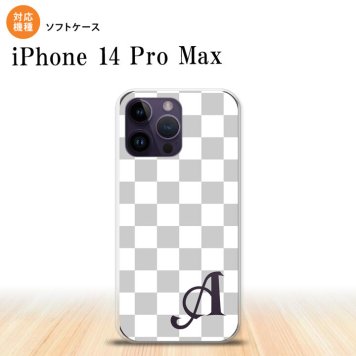 iPhone14 ProMax iPhone14 Pro Max スマホケース 背面ケースソフトケース スクエア 白 グレー +アルファベット 2022年 9月発売 nk-i14pm-tp134i