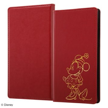 『ディズニーキャラクター』/汎用手帳型ケース FLEX Mサイズ ホットスタンプ/『ミニーマウス』 ※送料無料(ポスト投函)