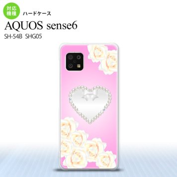 SH-54B SHG05 AQUOS sense6 スマホケース ハードケース ハート D ピンク メンズ レディース nk-sens6-234