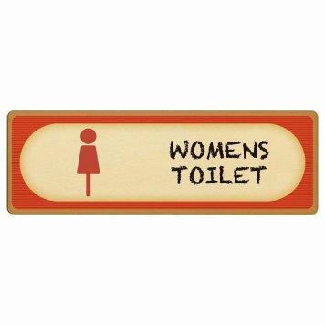 トイレ プレート 木製 WOMENS レトロ デザイン 長方形 27x9cmドア サインプレート ピクトサイン トイレマーク表示 案内 注意 施設 御手洗 TOILET おしゃれ シンプル 安全対策