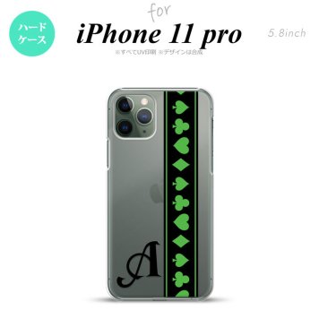 iPhone11Pro iPhone11 Pro スマホケース ハードケース トランプ 帯 黒 緑 +アルファベット メンズ レディース nk-i11p-526i