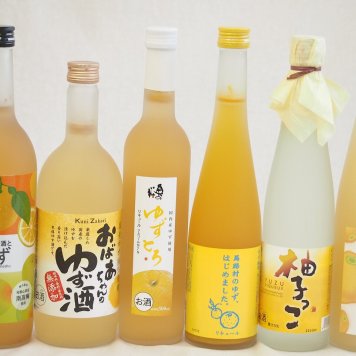 黄金色の一滴柚子6本セット(国内産ゆず使用ゆずとろ 7%(福島県) 大分県産ゆず100% 小野屋のゆず6% 柚子っこ7%(愛知県) 馬路村のゆず、はじめました。ゆず梅酒7% 国産ゆず100％おばあちゃんのゆず酒 7度 紀州の梅酒とゆず12度) 500ml