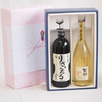 本格麦焼酎贈り物ギフトボックスセット 麦焼酎りさいたる27°(大分県)720ml麦焼酎百助 長期貯蔵25°(大分県)720ml