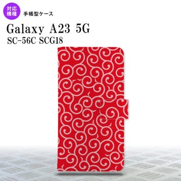 Galaxy A23 GalaxyA23 手帳型スマホケース カバー 唐草 赤 ピンク 2022年 10月発売 nk-004s-a23-dr1132